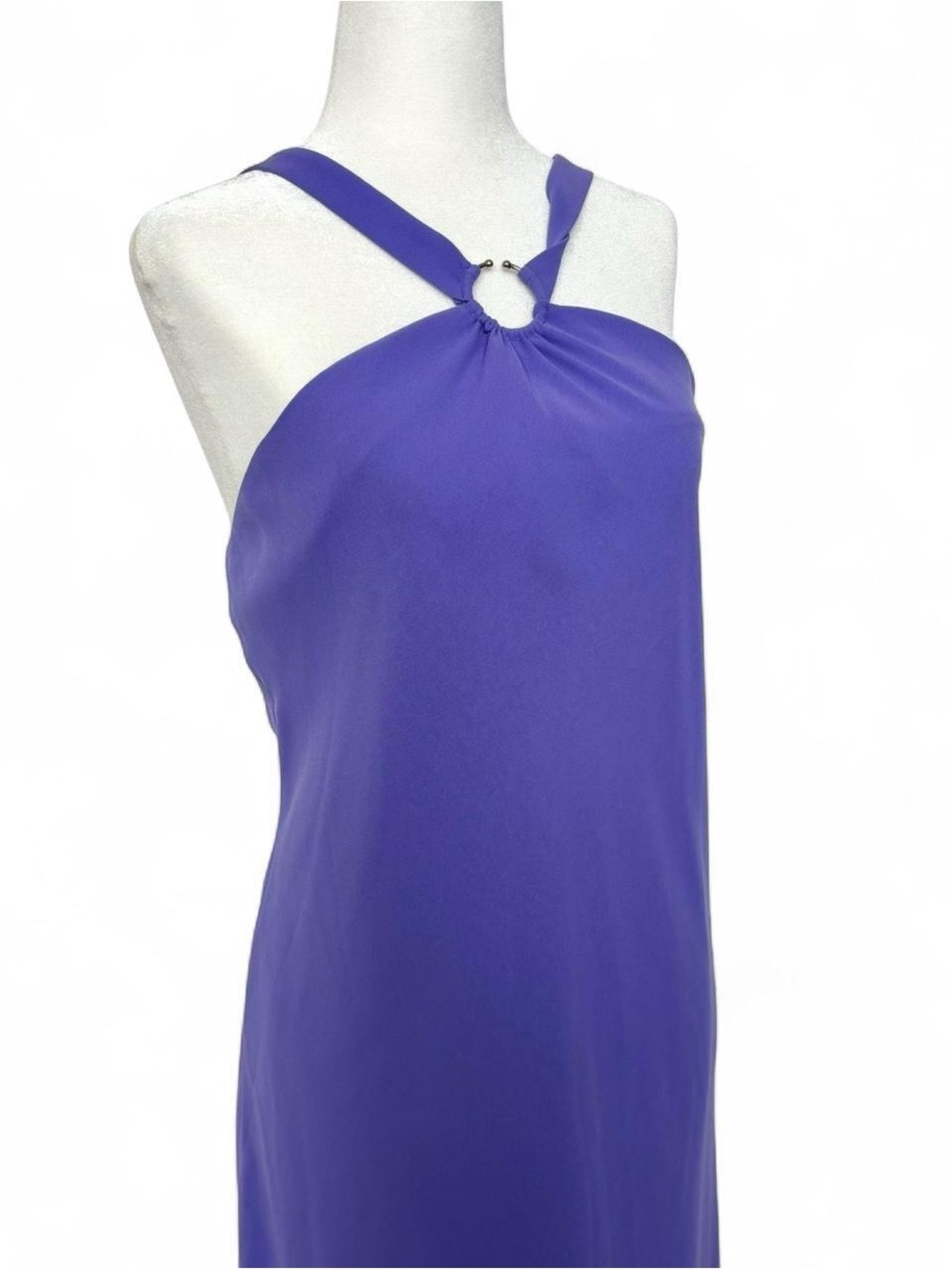 Lilac Halter Slip Dress with Ring Detail